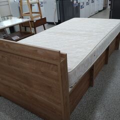 「ジモティー見た」で5％OFF！【シングルベッド】シングルベッド アイランド株式会社 檜すのこベッド 引き出し 大型引出 BOX チェストベッド マットレス付き :ブラウンの画像