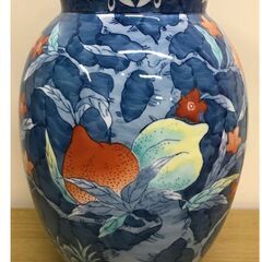 川副青山 鍋島 色絵 花瓶 花器の画像