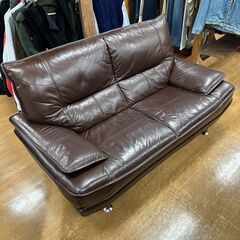 【リサイクル市場エコ伊川谷】レザーソファ 二人掛けソファー ダー...