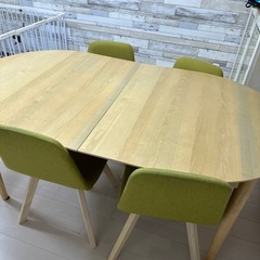 LOWYA ダイニングチェア 椅子 チェア 緑の画像