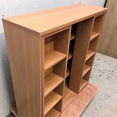　美品　書棚　ブックシェルフ　スライド付 マガジンラック　ブラウン　茶色　【糸島市内 送料無料】　0927-6の画像