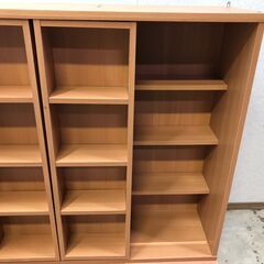 　美品　書棚　ブックシェルフ　スライド付 マガジンラック　ブラウン　茶色　【糸島市内 送料無料】　0927-6の画像