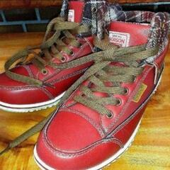 BOBSON　ボブソン　赤　靴　シューズ　おしゃれ　秋　可愛い　２３㎝の画像