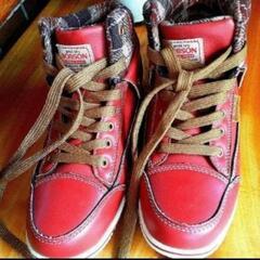 BOBSON　ボブソン　赤　靴　シューズ　おしゃれ　秋　可愛い　２３㎝の画像