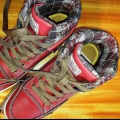 BOBSON　ボブソン　赤　靴　シューズ　おしゃれ　秋　可愛い　２３㎝の画像