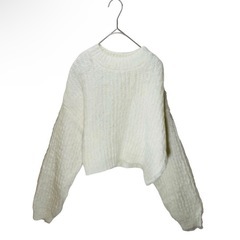 [ウィゴー]ショートニット プルオーバー ニット セーター ショート丈 Freeの画像
