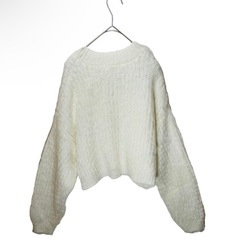 [ウィゴー]ショートニット プルオーバー ニット セーター ショート丈 Freeの画像