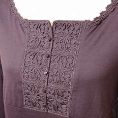 UNIQLO ユニクロ／襟ぐりレース・胸元モチーフのチュニックワ...