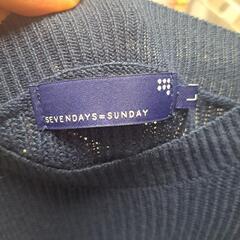SEVENDAYS=SUNDAY ネイビー ニット スカートセットアップの画像