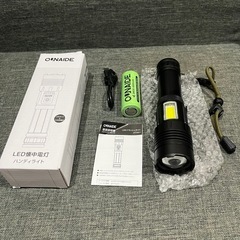 【超高輝度 LEDチップ搭載】 懐中電灯 強力 防災 ledライト 充電式/電池式 【実用点灯50時間/ズーム調節/7つ調光モード/電量提示/IPX6防水】 26650電池付属 ハンディライト コンパクト COB作業灯 キャンプ/防災/屋外/登山/作業用/夜釣り/避難/停電対策の画像