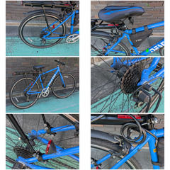 美品 カスタム クロスバイク サイクルコンピュータつき 中古車両に新品パーツつけました 付属装備まるごと全部ついて、乗って帰れますの画像