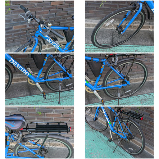 美品 カスタム クロスバイク サイクルコンピュータつき 中古車両に新品パーツつけました 付属装備まるごと全部ついて、乗って帰れます