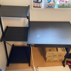 【取引中】ニトリ机&棚、デスク&ラック　2点セット　シーナ