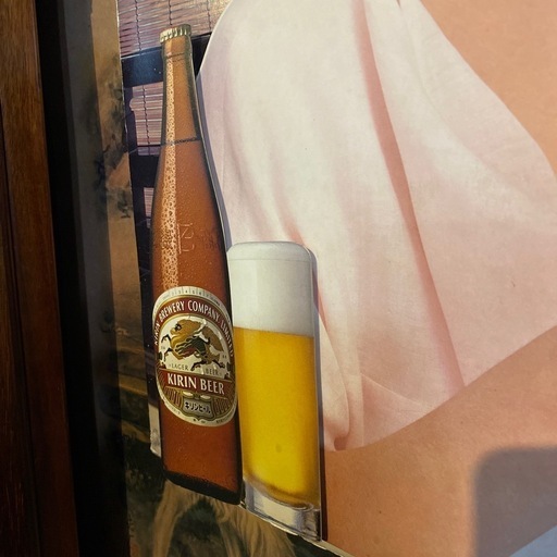 夏目雅子 キリンビール紙看板 ポスター 立体 当時物