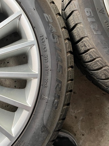 メルセデスベンツ Sクラス純正 9.5J x19H2ET43.5 8.5J 19H2+36 PCD112 W222 タイヤサイズ245/45R19 275/40R19 スタッドレス４本セット