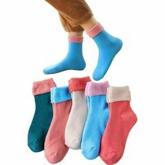 【5足セット】21~25cm　靴下 レディース 温かい 春秋冬 ソックスの画像