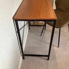 アイアン　木彫テーブルの画像