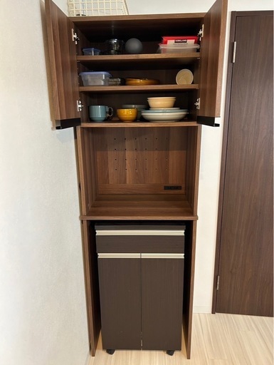 【セット】レンジ台 食器棚 ペールカウンター