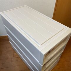 フィッツケース スリム 押入れケース カプチーノ 4個セット Fitsの画像