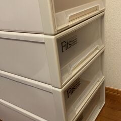 フィッツケース スリム 押入れケース カプチーノ 4個セット Fitsの画像