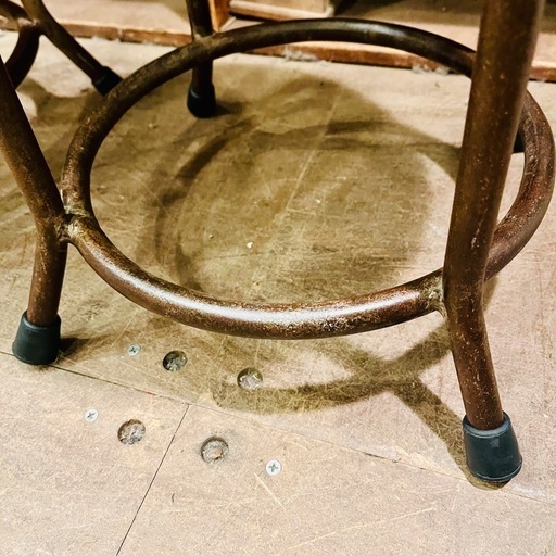 《売約済》【武蔵小山店】 [在庫2点→0点 各売価格] スツール　wood stool iron industrial vintage antique アイアン　インダストリアル　木製　無垢材　無垢　 　検　オールドメゾン　old Maison チーク　teak ビンテージ