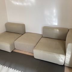 無印ユニットソファ　クッション２点付き　
