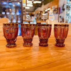 【愛品館八千代店】BOHEMIA　チェコガラス　4個セット
