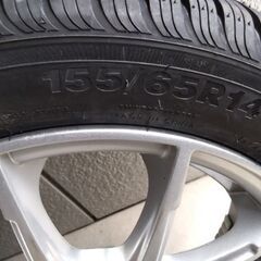 新品！夏冬兼用！オールシーズンタイヤ中古ホイールセット155／65r14の画像