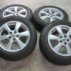 値下げ　非金属チェーン付き　215/60Ｒ17　8分山以上　スタッドレスタイヤ＆ホイールセット４本
