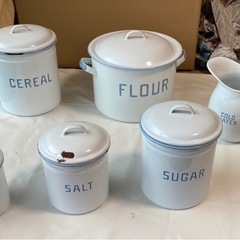  ホロー蓋付きキャニスター 6セットの画像