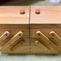 【昭和レトロ】アンティーク　木製　裁縫箱　