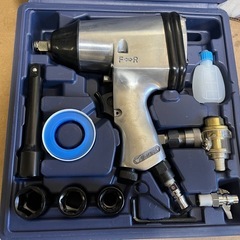 1/2” エアー インパクトレンチ セット ASI-410H 衝撃式シングルハンマー 動作確認済 ケース付 未使用に近い オマケ エアーガン DG-10 中古品 ④の画像