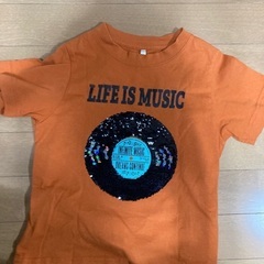 子供　120 Ｔシャツ　レコードスパンコール