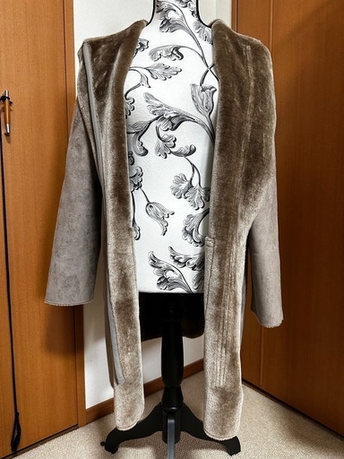 グレー ファー リバーシブルロングコート