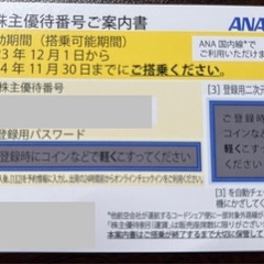 【2024/11/30まで有効】ANA株主優待券