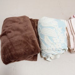 掛ふとん セット 毛布 タオルケット シングル 5枚 花柄 ペットにもの画像