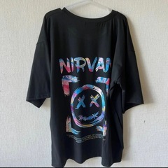 【5L】ゆったりオーバーサイズ Tシャツ 大きいサイズ　新品 若干プリント小さめ Tシャツ　ブラック　Tシャツ お値下げ中の画像