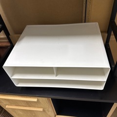 山崎実業(Yamazaki) プリンター収納ラック ホワイト　約W48XD37XH19cmの画像
