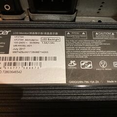 ジャンクモニタ　ACER　XF270H　ゲーミングモニター