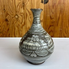k0928610  京焼 清水焼 藤平正文 正文作 花瓶 茶室  花びん 花入 壺 花器 華道具 陶器 美術 インテリア 蔵出し お宝 希少 珍品 中古 現状品の画像