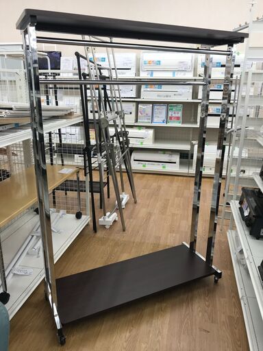 ★ジモティ割あり★  ハンガーラック ダークブラウン H167×W116×D46 クリーニング済み KJ6328