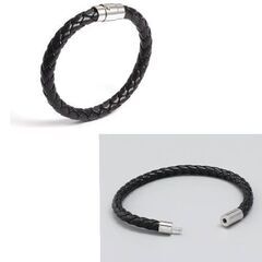 レザーロープブレスレット（新品）ブラックの画像