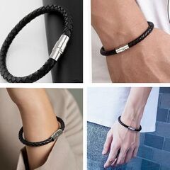 レザーロープブレスレット（新品）ブラックの画像