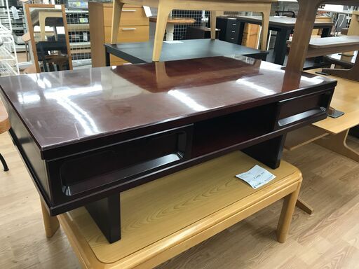 ★ジモティ割あり★ カリモク家具 座卓 赤茶色 H43×W120×D59 クリーニング済み KJ6329