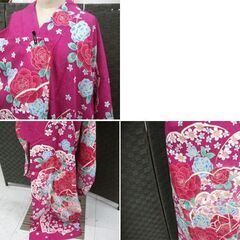 成人式 振袖 H・L アッシュ・エル 絵羽振袖 着物 ピンク系 花柄 セット品 USED 晴れ着 和服 和装 苫小牧西店の画像