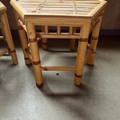 竹製 六角型 香炉台 飾り台 椅子 花台