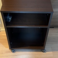 デスクワゴン（デスク下収納・キャスター付・取っ手付・収納ラック・サイドワゴン・木製） の画像