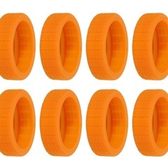 スーツケースホイールカバー 8個セット オレンジ　シリコン製 の画像