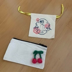 ハンドメイド さくらんぼ チャーム 付き ペンケース & プリン...