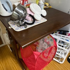 【あげます】　ダイニングテーブル　2人用　木目